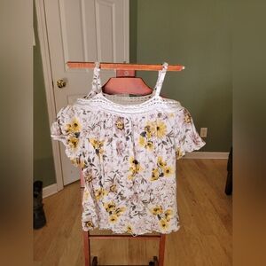 Torrid cold shoulder sunflower shirt